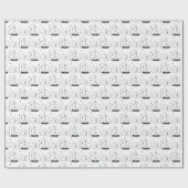 Kinder Weihnachten Schwarz-Weiß-Schneeglobe Moon S Geschenkpapier (Flach)