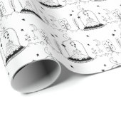 Kinder Weihnachten Schwarz-Weiß-Schneeglobe Moon S Geschenkpapier (Rolleneckpunkt)