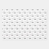 Kinder Weihnachten Schwarz-Weiß-Schneeglobe Moon S Geschenkpapier Set (Vorderseite 3)