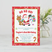 Kinder Weihnachten und Freunde Weihnachten Geburts Einladung (Stehend Vorderseite)