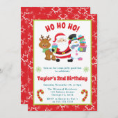 Kinder Weihnachten und Freunde Weihnachten Geburts Einladung (Vorne/Hinten)