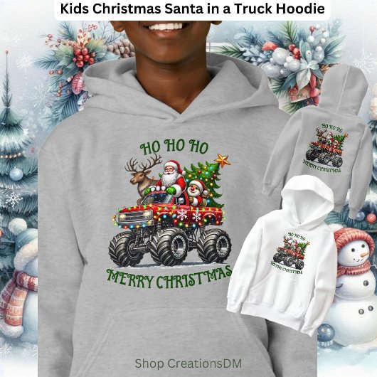 Kinder Weihnachten Weihnachten im Lkw Hoodie