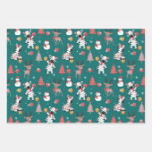 Kinder Weihnachten Zebras Geschenkpapier Set (Vorderseite)