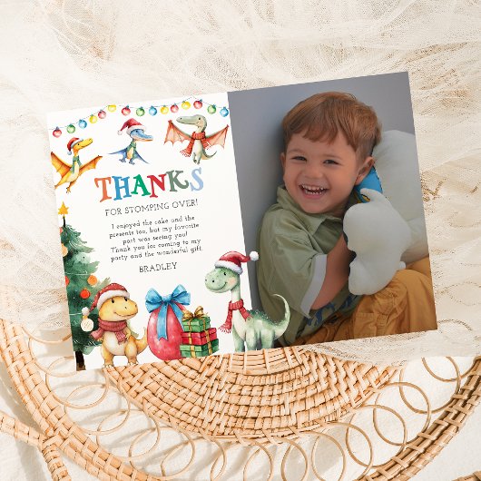 Kinder Weihnachts Dinosaurier Danke Karte