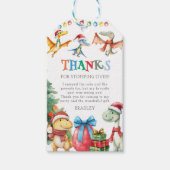 Kinder Weihnachts Dinosaurier Danke Karte Geschenkanhänger (Vorderseite)