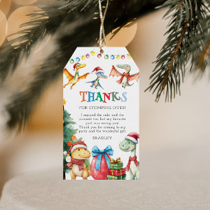 Kinder Weihnachts Dinosaurier Danke Karte Geschenkanhänger