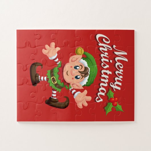 Kinder Weihnachts Elf Puzzle (Horizontal)