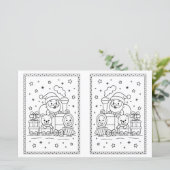 Kinder Weihnachts-Färbung Page Santa Train (Stehend Vorderseite)