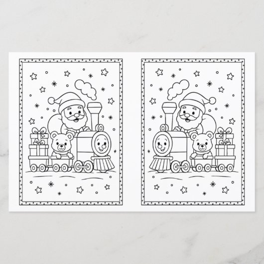 Kinder Weihnachts-Färbung Page Santa Train (Vorderseite)