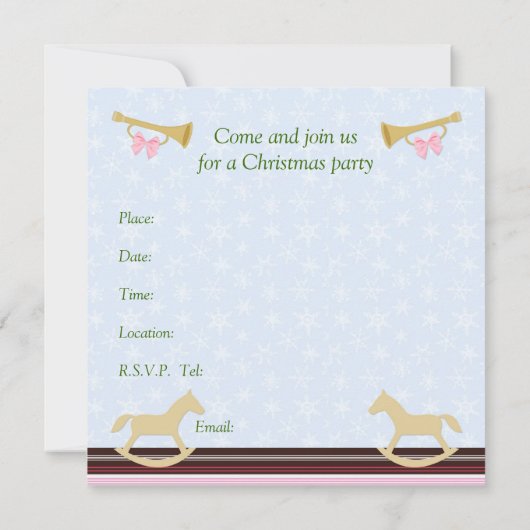 Kinder - Weihnachtsbaum, Ballerina, Nutcracker Einladung (Rückseite)