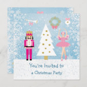 Kinder Weihnachtsbaum, Ballerina, Nutcracker, Part Einladung (Vorne/Hinten)