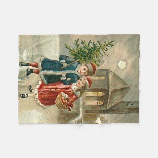 Kinder Weihnachtsbaumkirche Frozen Teich Schnee Fleecedecke (Vorderseite (Horizontal))