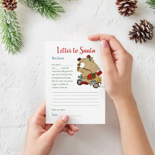 Kinder Weihnachtsbrief an Weihnachtsmann Bärenvorl Einladung