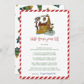 Kinder Weihnachtself-Junge Hallo Brief Einladung (Vorne/Hinten)