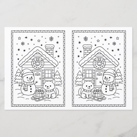 Kinder Weihnachtsfarbe Page Snowman (Vorderseite)