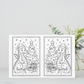 Kinder Weihnachtsfarben Page Baby Dinosaurier (Stehend Vorderseite)