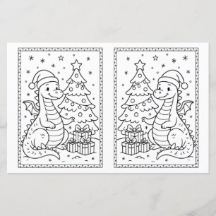 Kinder Weihnachtsfarben Page Baby Dinosaurier