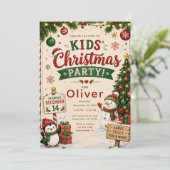 Kinder-Weihnachtsfeier Einladung (Stehend Vorderseite)