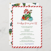 Kinder Weihnachtsjunge Elf Goodbye Letter Einladun Einladung (Vorne/Hinten)