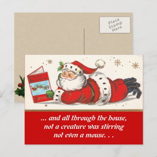 Kinder Weihnachtskarte Feiertagspostkarte (Vorne/Hinten)