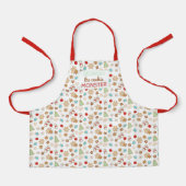 Kinder Weihnachtskeks Monster Gemusterter Urlaub Schürze (Vorderseite)