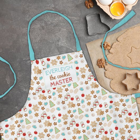 Kinder Weihnachtskochtmeister Gemusterter Feiertag Schürze