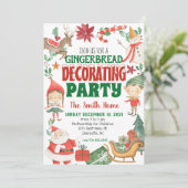 Kinder Weihnachtskuchen schmücken Einladung (Stehend Vorderseite)