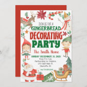 Kinder Weihnachtskuchen schmücken Einladung (Vorne/Hinten)