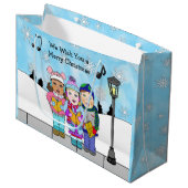 Kinder Weihnachtslieder Urlaub Saison Große Geschenktüte (Vorderseite Schrägansicht)