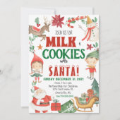 Kinder - Weihnachtsmilch und Cookies Einladung (Vorderseite)
