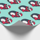 Kinder Weihnachtspinguine Wrapping Paper Geschenkpapier (Ecke)