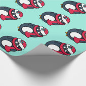 Kinder Weihnachtspinguine Wrapping Paper Geschenkpapier (Ecke)