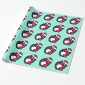 Kinder Weihnachtspinguine Wrapping Paper Geschenkpapier (Ungerollt)