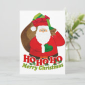 Kinder Weihnachtszeit Party Einladung Santa Rot & (Stehend Vorderseite)