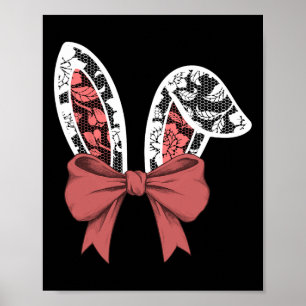 Kinder Weiße Spitzen Rabbit Ohren Ostersonne Junge Poster
