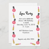 Kinder Wellness-Center Party Einladungen mit Kosme (Vorne/Hinten)