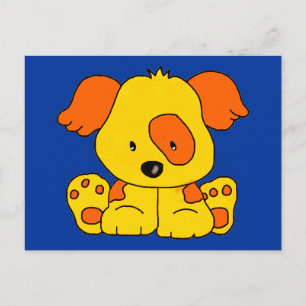 Kinder Welpen Hund Gelb Orange Fleck Postkarte
