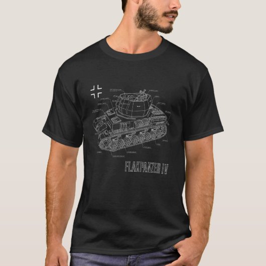 Kinder Weltkrieg 2 Deutscher Flakpanzer IV 4 Wirbe T-Shirt (Vorderseite)