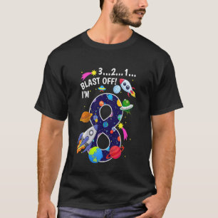 Kinder Weltraum blast ab Ich bin 8 Jahre alt 8. Bi T-Shirt