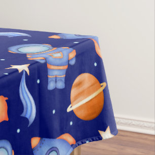 Kinder Weltraum-Raketen-Schiff & Astronaut Tischdecke