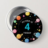 Kinder Weltraumplaneten Geburtsname Abzeichen Button (Vorne & Hinten)