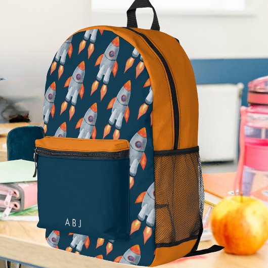 Kinder Weltraumrakete Mit Monogramm Bedruckter Rucksack