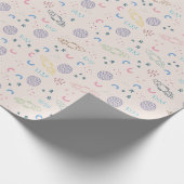 Kinder Weltraumraketen Sterne Planeten Geschenkpapier (Ecke)