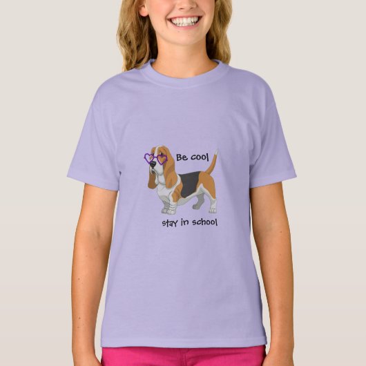 Kinder werden Cool Bleibe im Basset Hound Shirt (Vorderseite)
