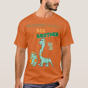 Kinder werden ein großer Bruder 2021 Dinosaurier T-Shirt
