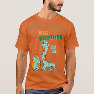 Kinder werden ein großer Bruder 2021 Dinosaurier T-Shirt