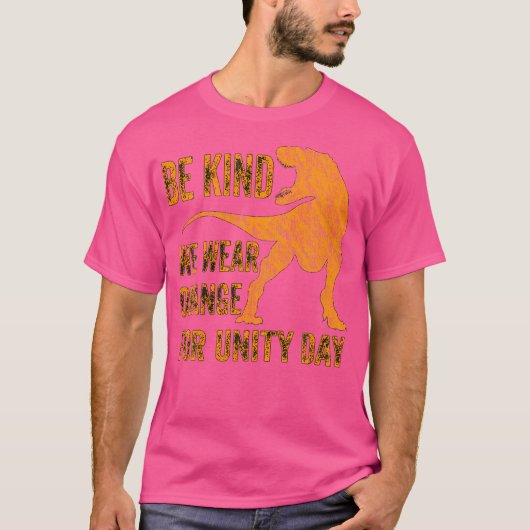 Kinder werden freundlich wir tragen Orange Unity D T-Shirt (Vorderseite)
