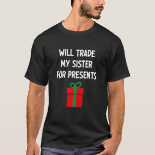 Kinder werden meine Schwester gegen Geschenke eint T-Shirt