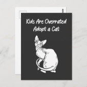 Kinder werden überbewertet, eine Katze mit Sphynx- Postkarte (Vorne/Hinten)