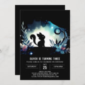 Kinder Whimsical Cat Geburtstag Einladung (Vorne/Hinten)